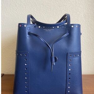 Tory Burch Navy Leather Tote